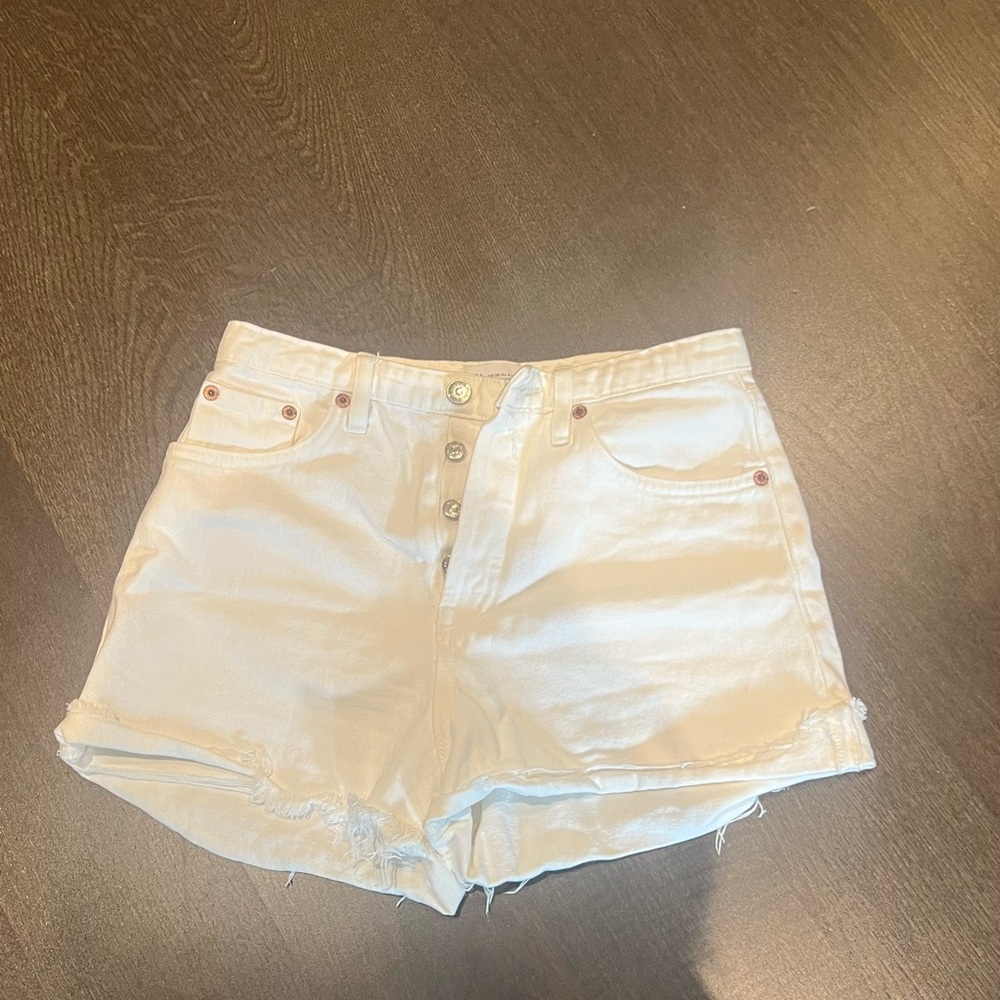 Zara White Denim Shorts